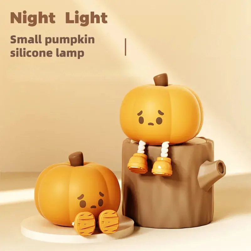 Home Decor Halloween Pumpkin Night Light Cute Soft Silicone Lamp Touch Dimmable Rechargeable Bedside Decor Light Kids Gifts Halloween Decor, photo 2