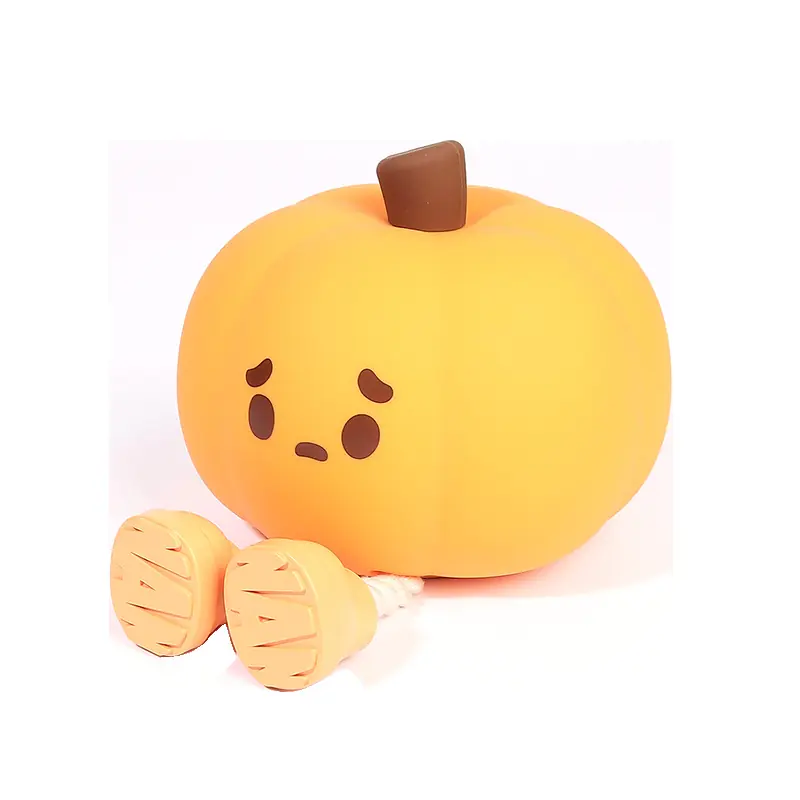 Home Decor Halloween Pumpkin Night Light Cute Soft Silicone Lamp Touch Dimmable Rechargeable Bedside Decor Light Kids Gifts Halloween Decor, photo 7
