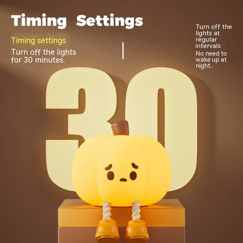 Home Decor Halloween Pumpkin Night Light Cute Soft Silicone Lamp Touch Dimmable Rechargeable Bedside Decor Light Kids Gifts Halloween Decor, photo 10